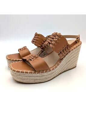 Veronica Beard Riya Leather Espadrille Wedge Sandals Light brown Size US11M EU41